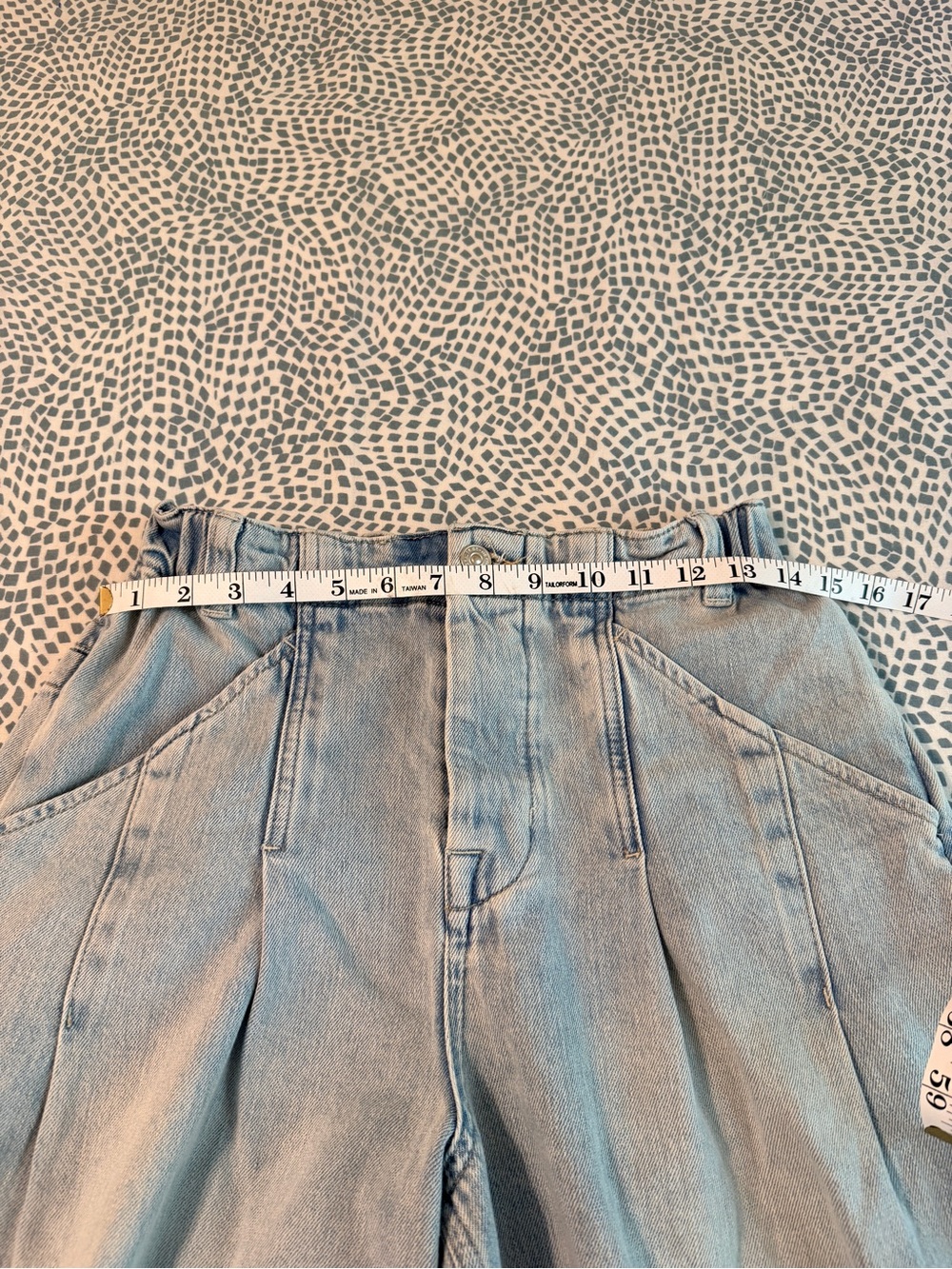 We The Free Free People La Vida Pull-On Wide Leg Jeans Bleached Blue NWOT - Picture 10 of 16